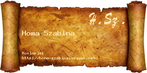 Homa Szabina névjegykártya
